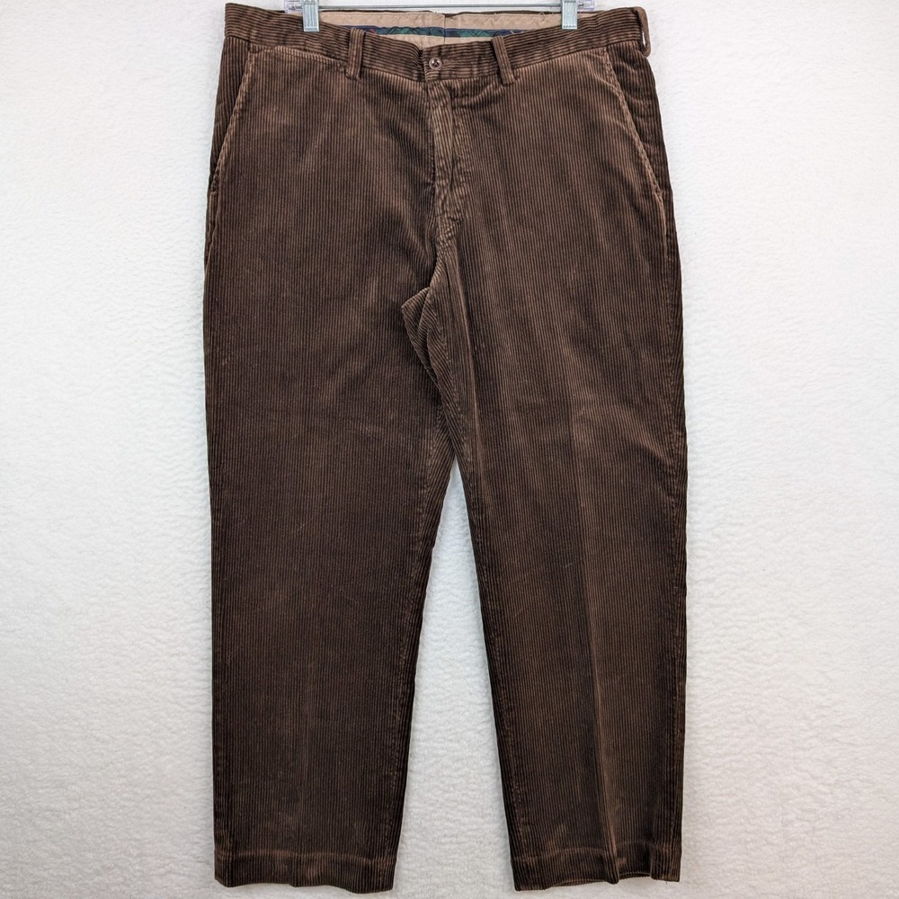 Polo By Ralph Lauren Preston Pants Brown Men's 36x32 Brown Corduroy Straight Leg